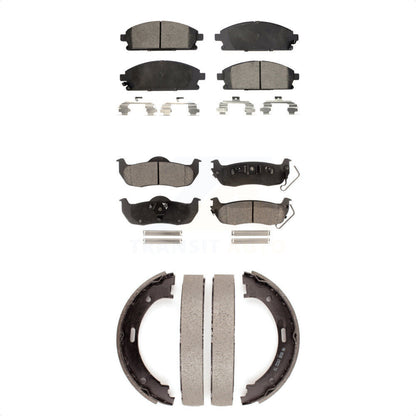 Kit de plaquettes de frein semi-métalliques avant et arrière, chaussures de stationnement pour Nissan Pathfinde 2004