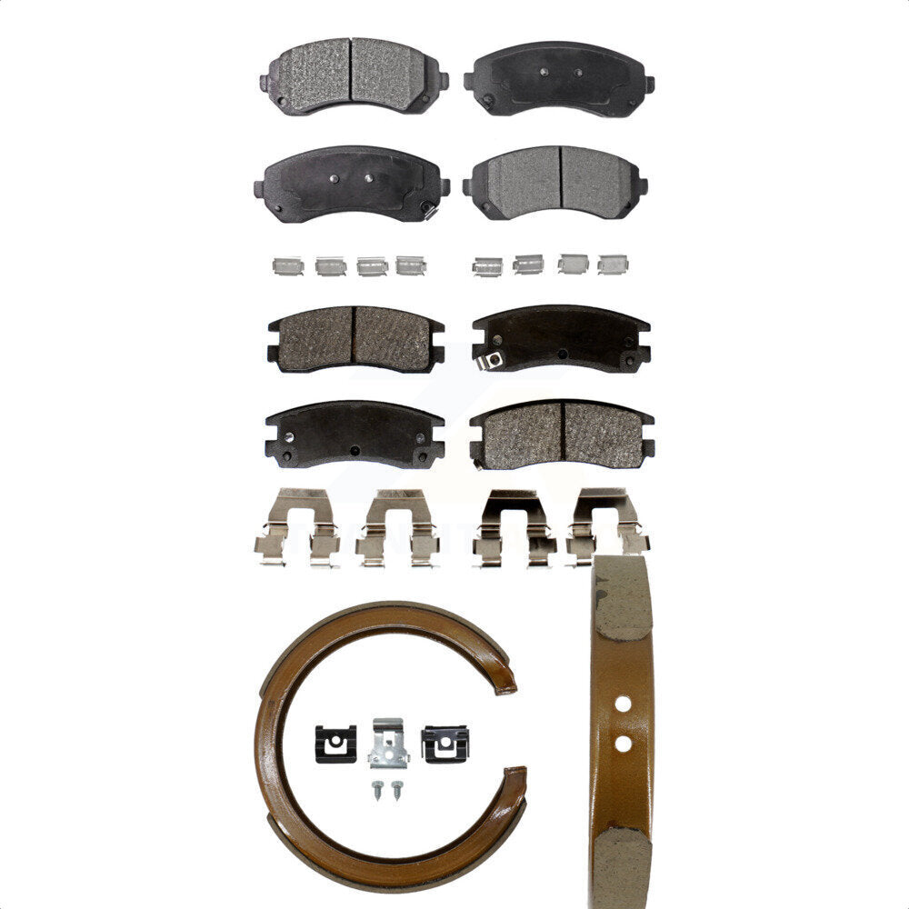 Kit de plaquettes de frein semi-métalliques avant et arrière, chaussures de stationnement pour Buick rendez-vous Azte