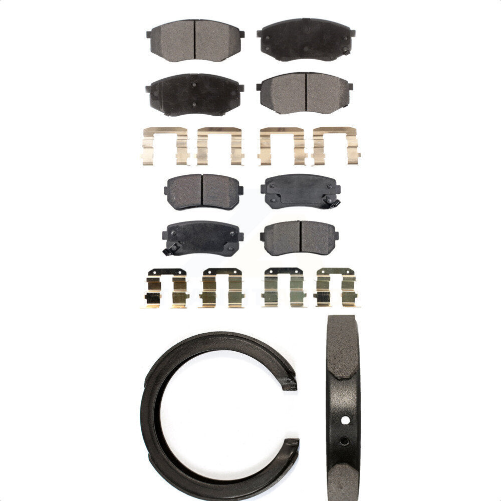 Kit de plaquettes de frein semi-métalliques avant et arrière et de chaussures de stationnement pour Kia Sportage FW 2011