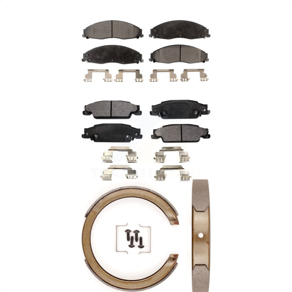 Kit de plaquettes de frein et chaussures de stationnement semi-métalliques avant et arrière, pour Cadillac STS