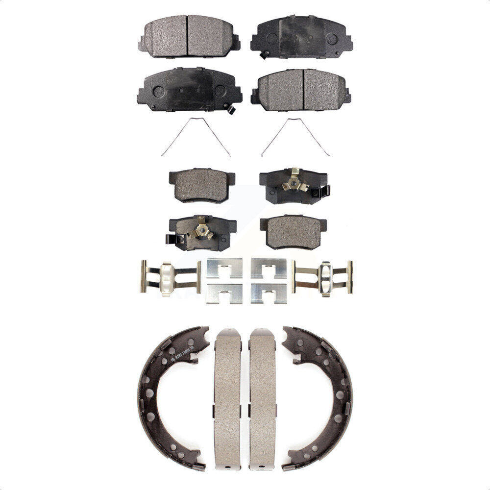 Kit de plaquettes de frein semi-métalliques avant et arrière et de chaussures de stationnement pour Acura RD 2013 – 2018
