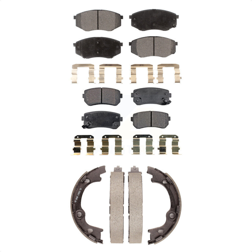 Kit de plaquettes de frein et chaussures de stationnement semi-métalliques avant et arrière, pour Hyundai Tucson FW