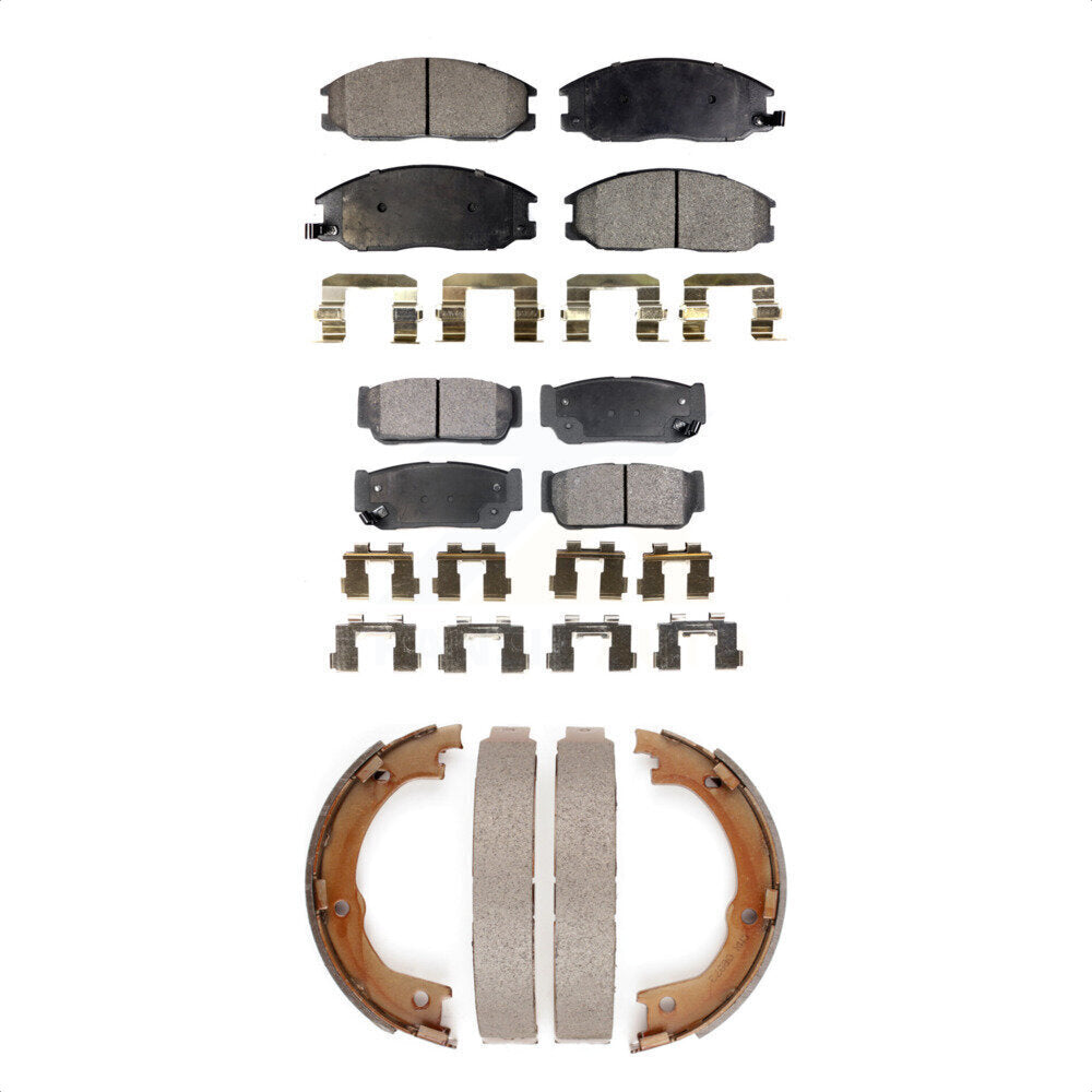 Kit de plaquettes de frein semi-métalliques avant et arrière et de chaussures de stationnement pour Kia Sorent 2003 – 2009