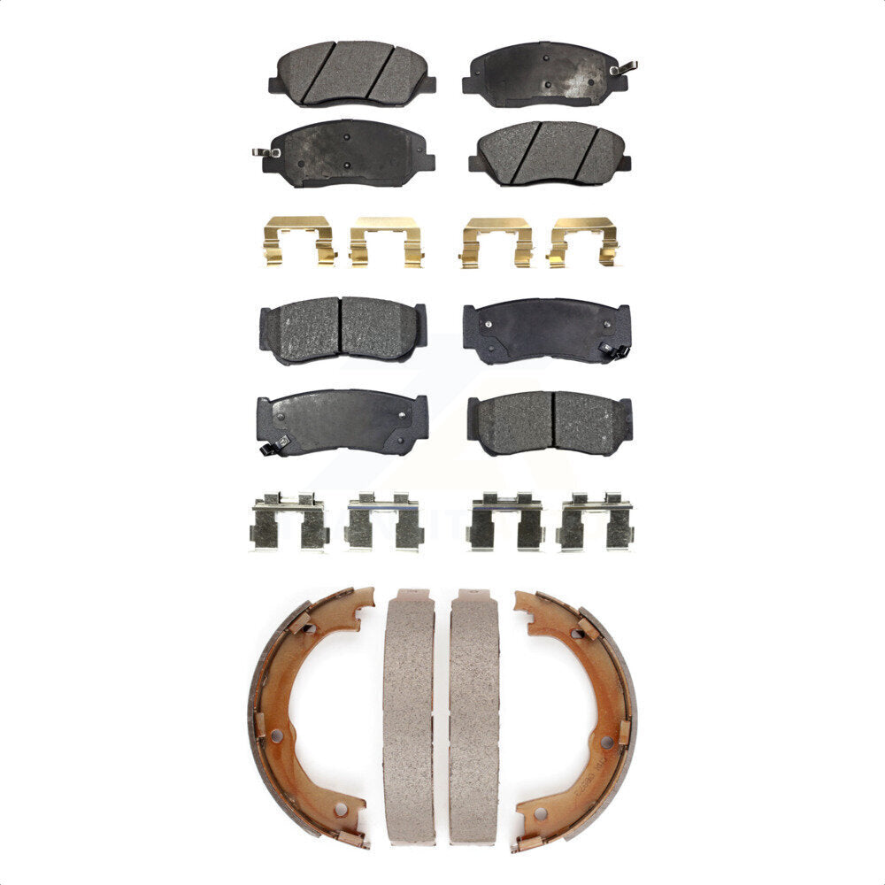 Kit de plaquettes de frein semi-métalliques avant et arrière, chaussures de stationnement pour Hyundai Santa F 07-09