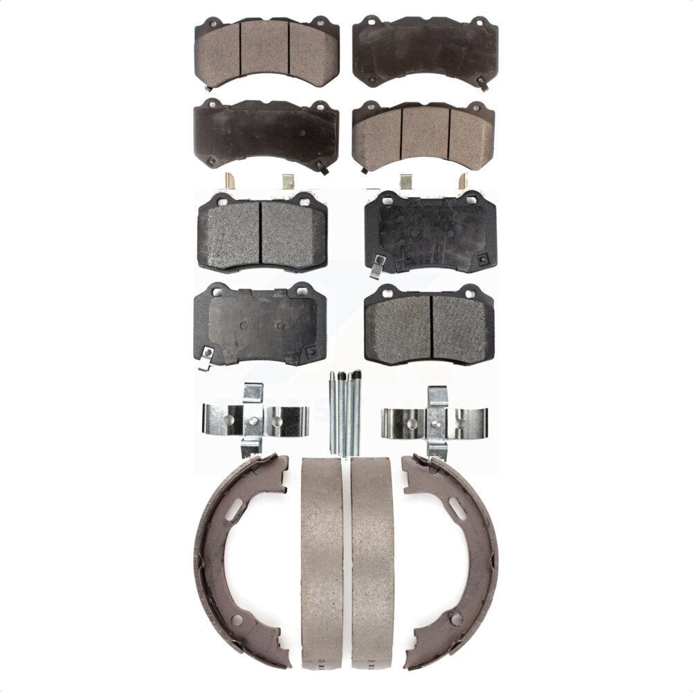 Kit de plaquettes de frein et chaussures de stationnement semi-métalliques avant et arrière, pour Dodge Charger