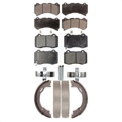 Kit de plaquettes de frein et chaussures de stationnement semi-métalliques avant et arrière, pour Dodge Charger