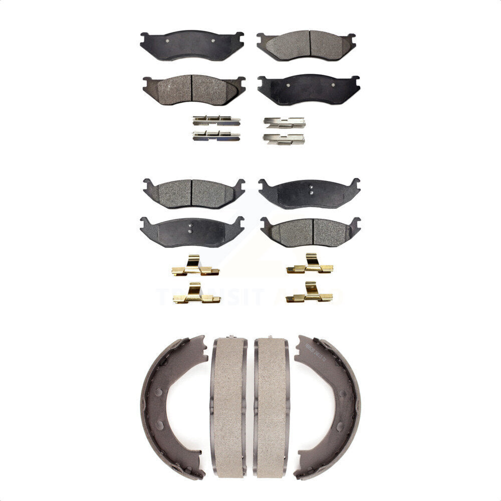Kit de plaquettes de frein semi-métalliques avant et arrière, chaussures de stationnement pour Dodge Ram 1500 Durang