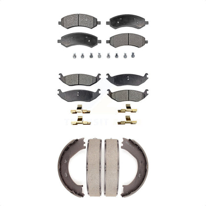 Plaquettes de frein semi-métalliques avant et arrière, Kit de chaussures de stationnement pour Dodge Ram 1500 chrysle