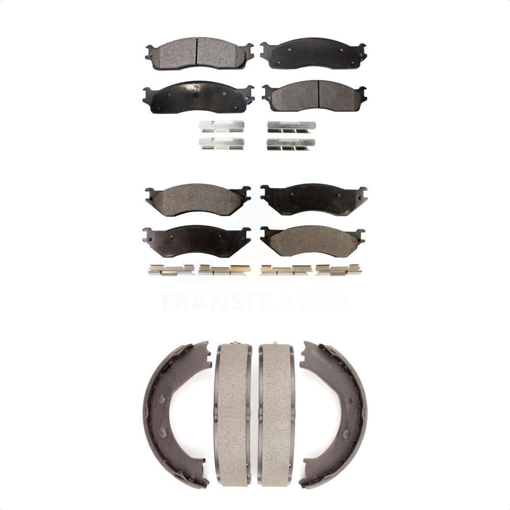 Kit de plaquettes de frein et chaussures de stationnement semi-métalliques avant et arrière, pour Dodge Ram 1500