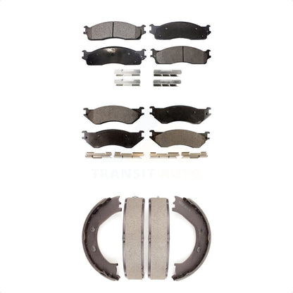Kit de plaquettes de frein et chaussures de stationnement semi-métalliques avant et arrière, pour Dodge Ram 1500