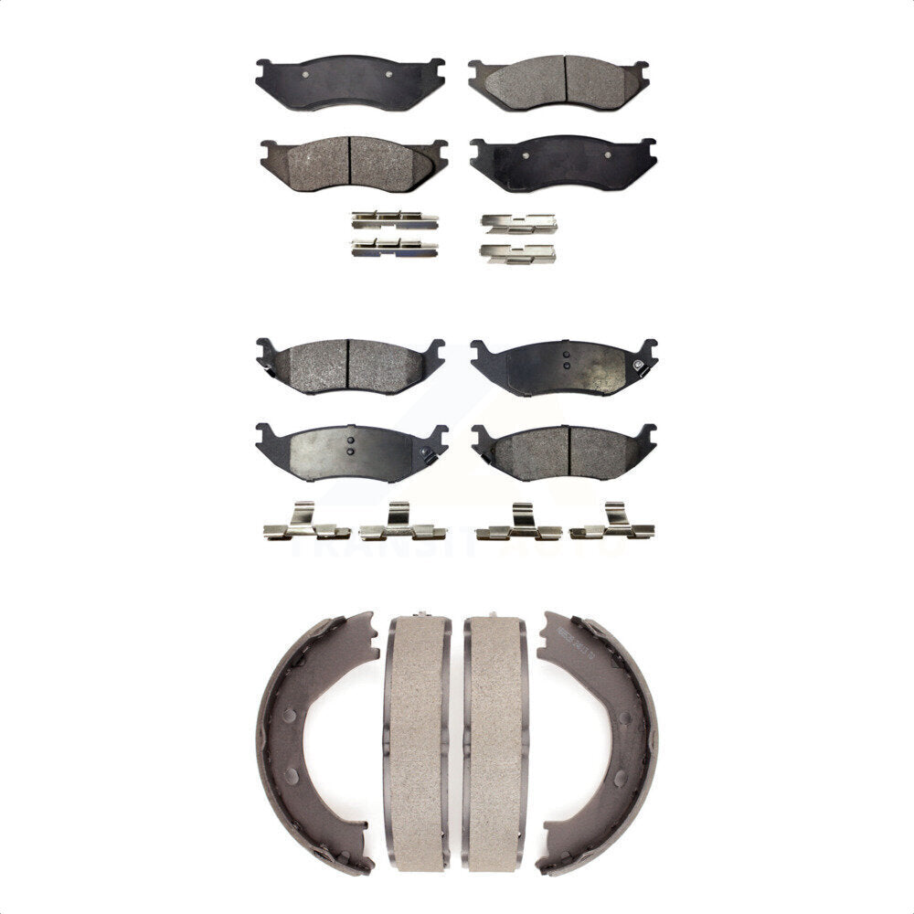 Kit de plaquettes de frein et chaussures de stationnement semi-métalliques avant et arrière, pour Dodge Ram 1500