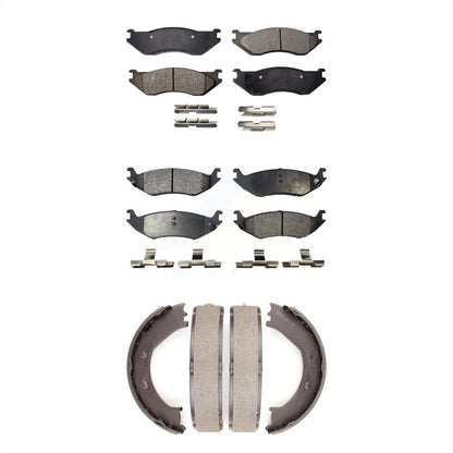Kit de plaquettes de frein et chaussures de stationnement semi-métalliques avant et arrière, pour Dodge Ram 1500