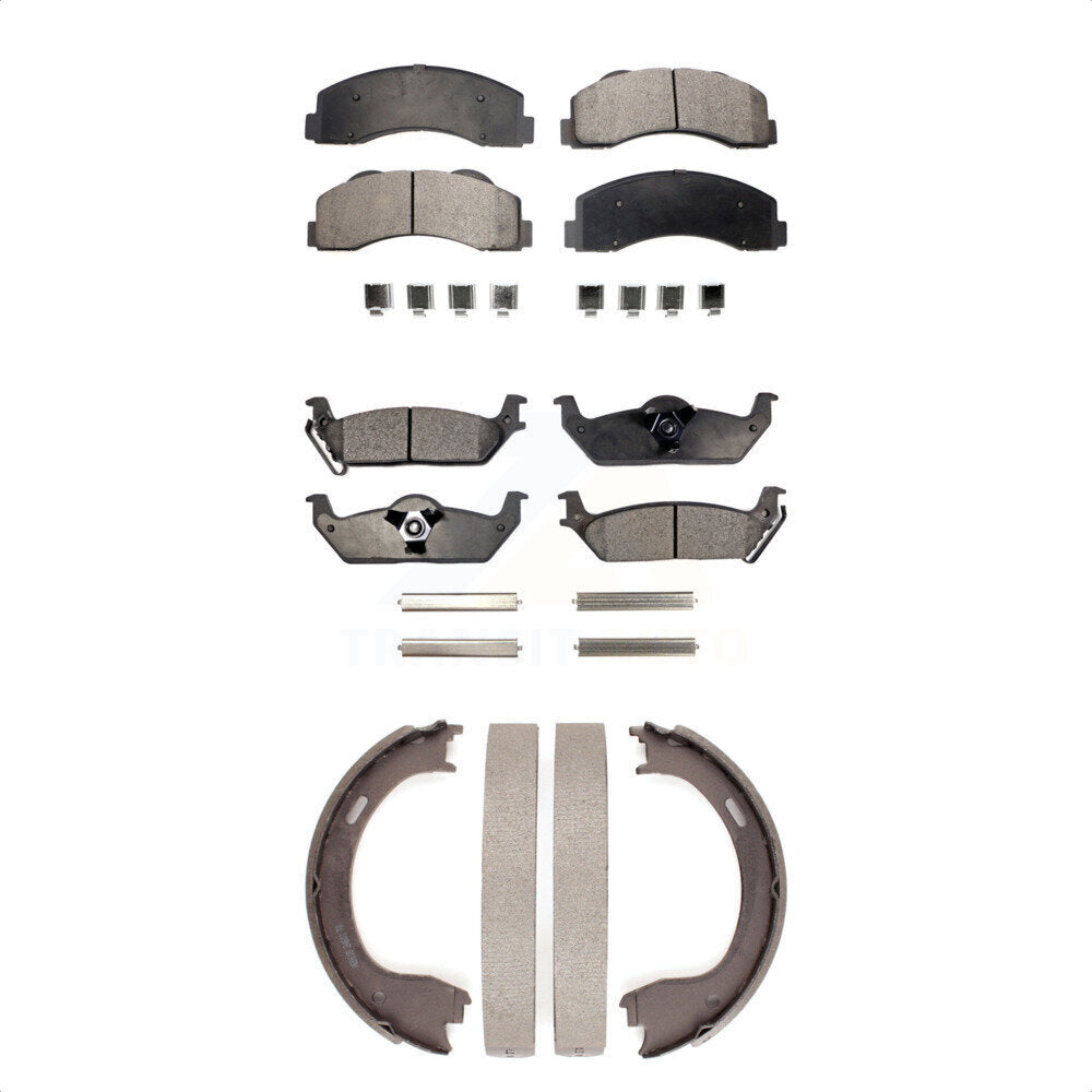 Kit de plaquettes de frein et chaussures de stationnement semi-métalliques avant et arrière, pour Ford F-15 2010 – 2011