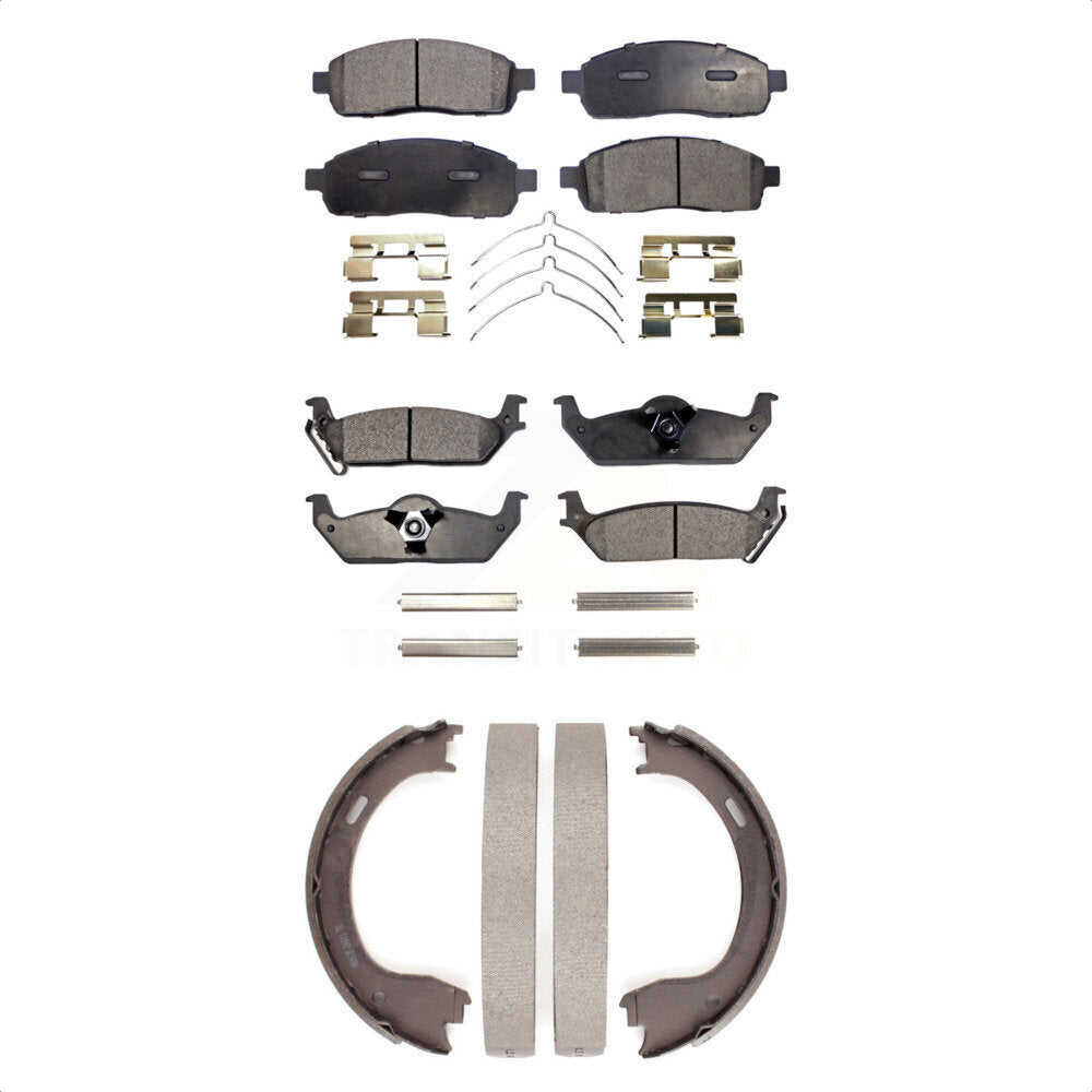 Kit de plaquettes de frein et de chaussures de stationnement semi-métalliques avant et arrière, pour Ford F-150 2009