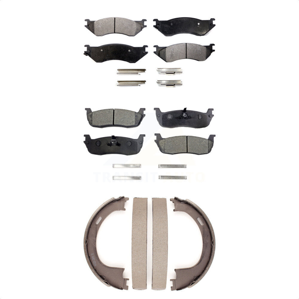 Plaquettes de frein semi-métalliques avant et arrière et Kit de chaussures de stationnement pour Ford F-150 Expeditio