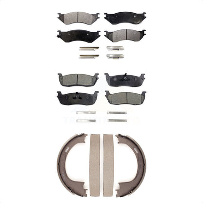 Plaquettes de frein semi-métalliques avant et arrière et Kit de chaussures de stationnement pour Ford F-150 Expeditio