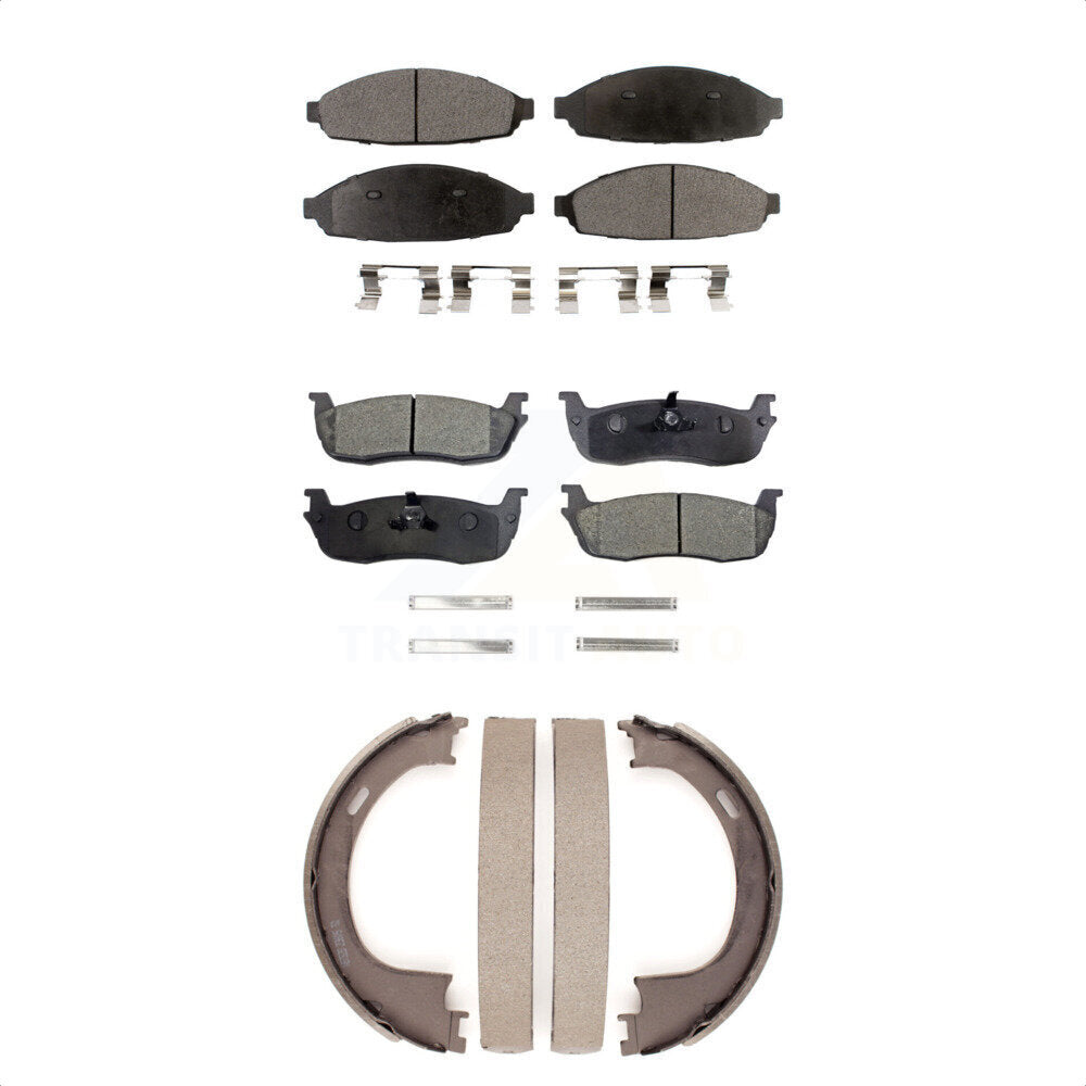 Kit de plaquettes de frein et chaussures de stationnement semi-métalliques avant et arrière, pour voiture de ville Lincoln
