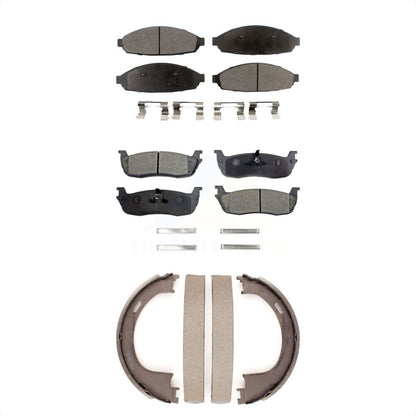 Kit de plaquettes de frein et chaussures de stationnement semi-métalliques avant et arrière, pour voiture de ville Lincoln