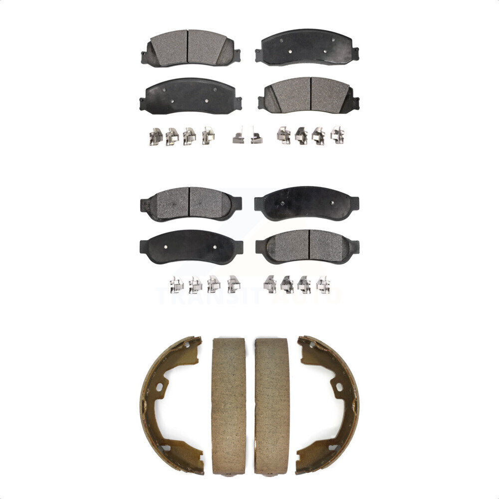 Plaquettes de frein semi-métalliques avant et arrière et Kit de chaussures de stationnement pour Ford F-250 Super Dut