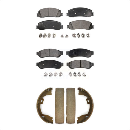 Plaquettes de frein semi-métalliques avant et arrière et Kit de chaussures de stationnement pour Ford F-250 Super Dut