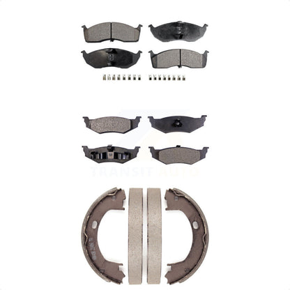 Plaquettes de frein semi-métalliques avant et arrière, Kit de chaussures de stationnement pour Chrysler Intrepid Dodg