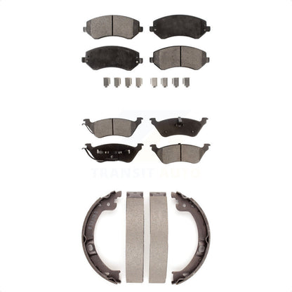 Kit de plaquettes de frein semi-métalliques avant et arrière et de chaussures de stationnement pour Chrysler Voyage 2001