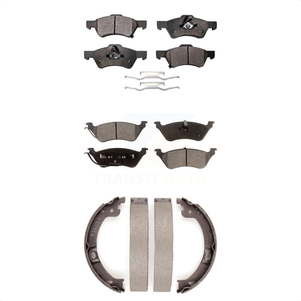 Plaquettes de frein semi-métalliques avant et arrière et Kit de chaussures de stationnement pour Dodge Grand Caravan