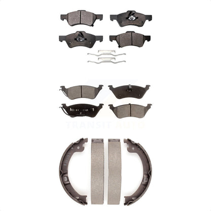 Plaquettes de frein semi-métalliques avant et arrière et Kit de chaussures de stationnement pour Dodge Grand Caravan