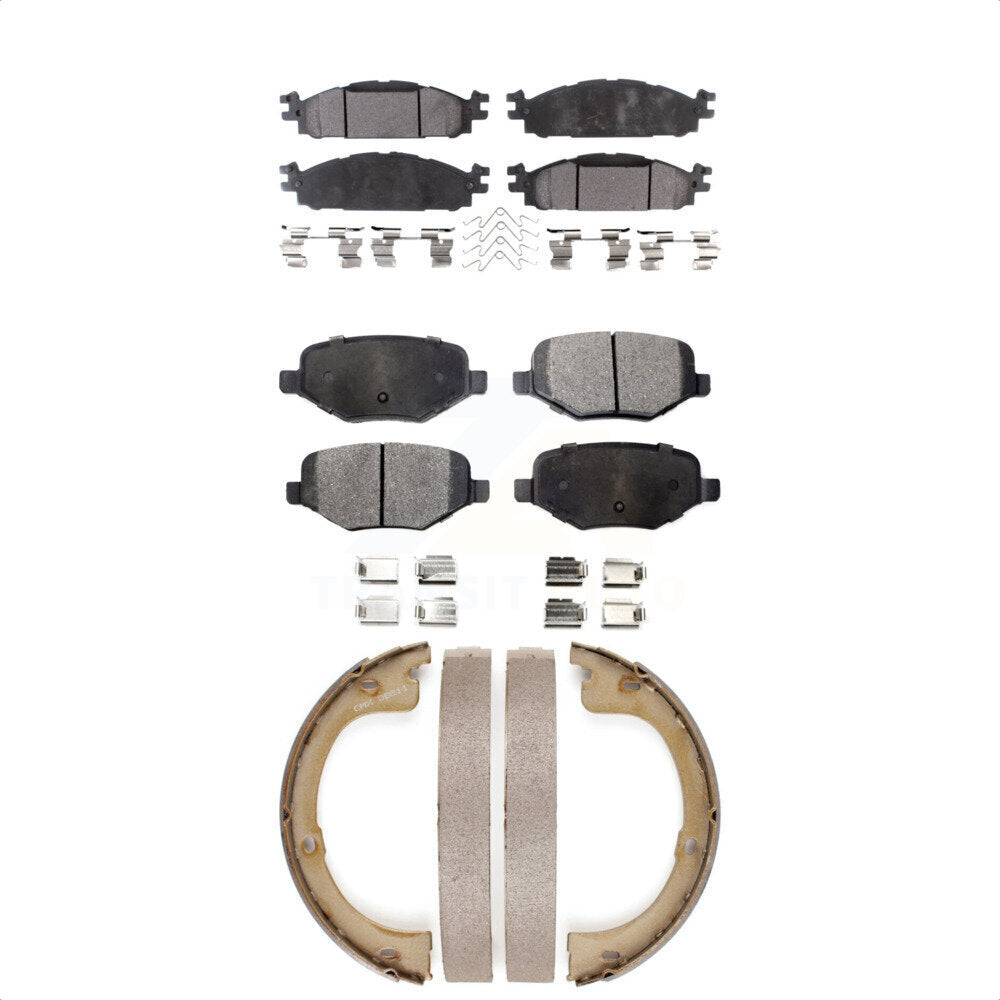 Kit de plaquettes de frein semi-métalliques avant et arrière et de chaussures de stationnement pour Lincoln MK 2010 – 2012