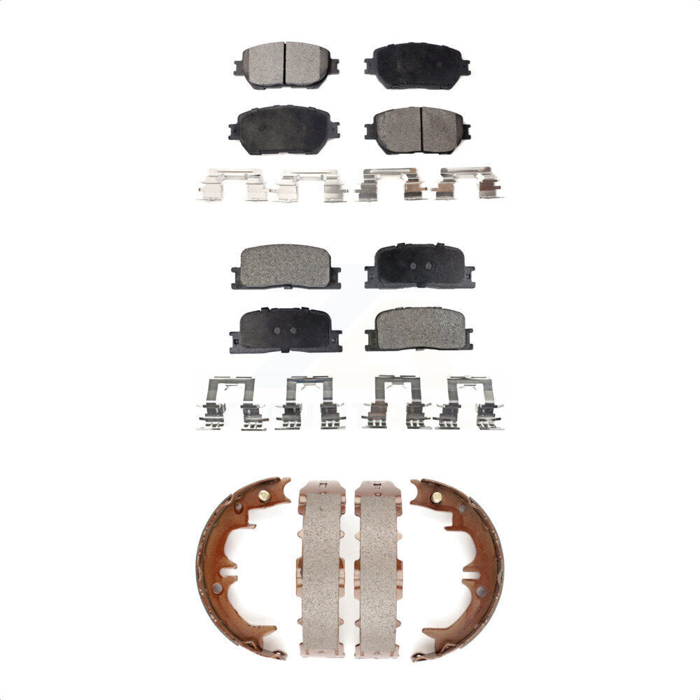 Kit de plaquettes de frein et chaussures de stationnement semi-métalliques avant et arrière, pour Toyota Camry