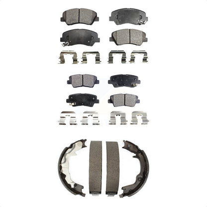Kit de plaquettes de frein semi-métalliques avant et arrière et de chaussures de stationnement pour Kia Forte Kou 2014
