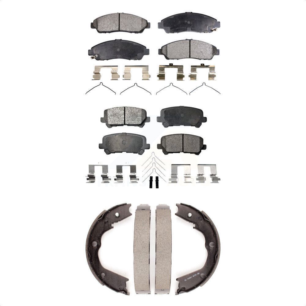 Plaquettes de frein semi-métalliques avant et arrière et Kit de chaussures de stationnement pour Honda Pilot Acura MD