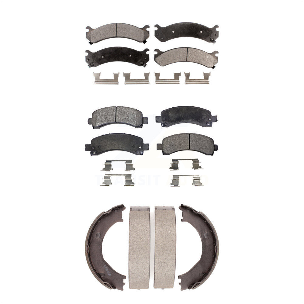 Plaquettes de frein semi-métalliques avant et arrière et Kit de chaussures de stationnement pour Chevrolet GMC Expres