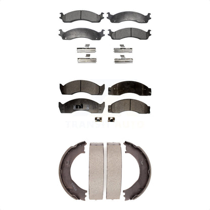 Plaquettes de frein semi-métalliques avant et arrière et Kit de chaussures de stationnement pour Ford E-450 Super Dut