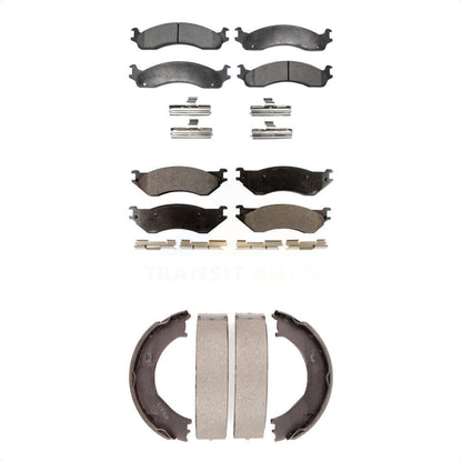 Plaquettes de frein semi-métalliques avant et arrière et Kit de chaussures de stationnement pour Dodge Ram 2500 350
