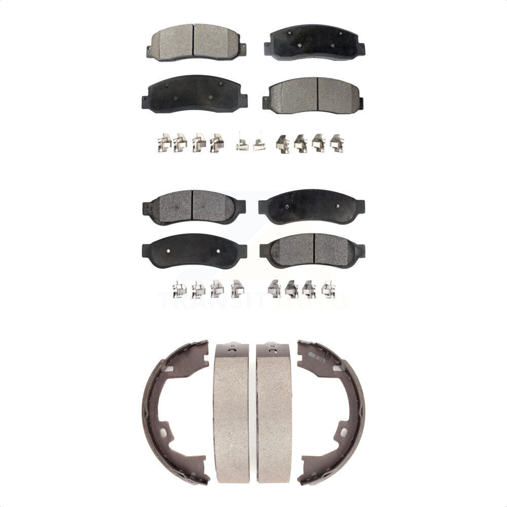 Plaquettes de frein semi-métalliques avant et arrière et Kit de chaussures de stationnement pour Ford F-250 Super Dut