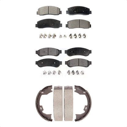 Plaquettes de frein semi-métalliques avant et arrière et Kit de chaussures de stationnement pour Ford F-250 Super Dut