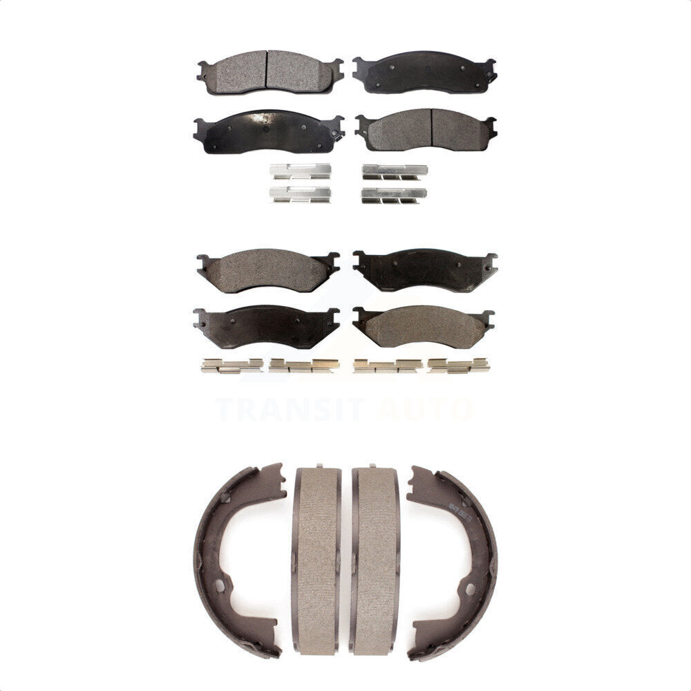 Kit de plaquettes de frein et chaussures de stationnement semi-métalliques avant et arrière, pour Dodge Ram 1500