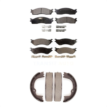 Kit de plaquettes de frein et chaussures de stationnement semi-métalliques avant et arrière, pour Dodge Ram 1500