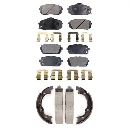 Kit de plaquettes de frein semi-métalliques avant et arrière et de chaussures de stationnement pour Kia Rond 2007 – 2010