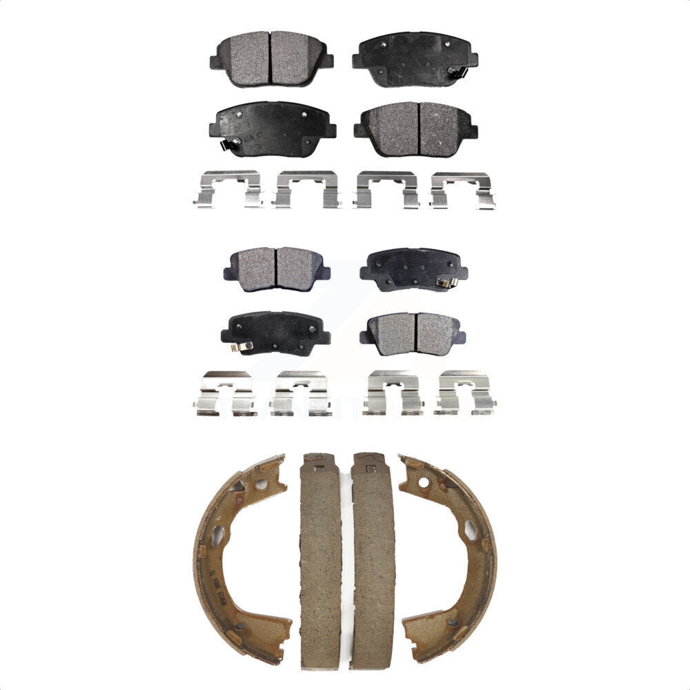 Kit de plaquettes de frein et chaussures de stationnement semi-métalliques avant et arrière, pour Kia Optima