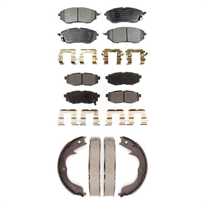 Plaquettes de frein semi-métalliques avant et arrière et Kit de chaussures de stationnement pour Subaru Outback Legac