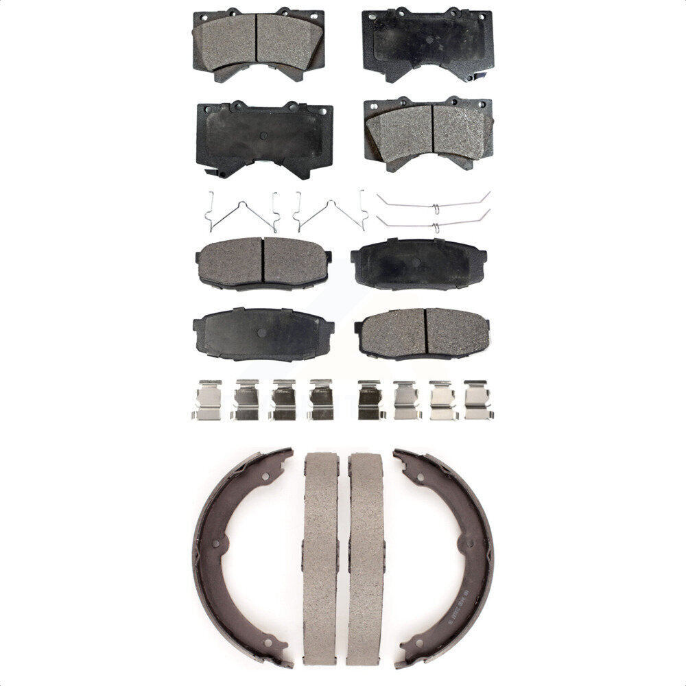 Kit de plaquettes de frein et de chaussures de stationnement semi-métalliques avant et arrière, pour Toyota Tundra Sequoi