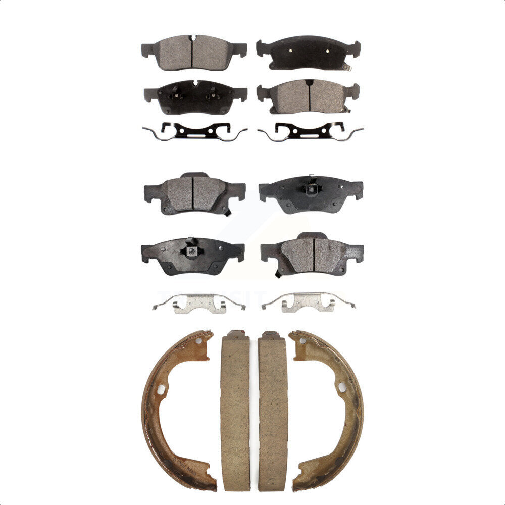 Plaquettes de frein semi-métalliques avant et arrière et Kit de chaussures de stationnement pour Dodge Durango Jeep W