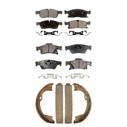 Plaquettes de frein semi-métalliques avant et arrière et Kit de chaussures de stationnement pour Dodge Durango Jeep W