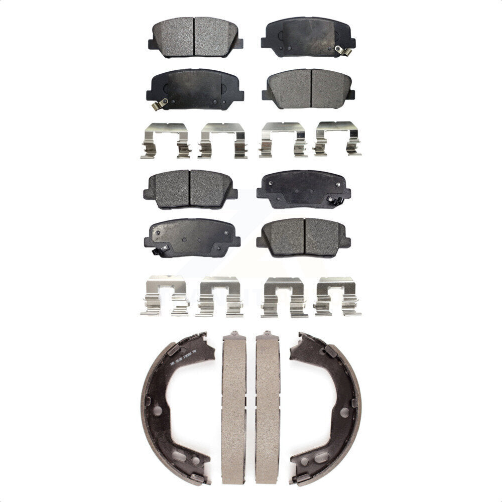 Plaquettes de frein semi-métalliques avant et arrière et Kit de chaussures de stationnement pour Hyundai Genesis Coup