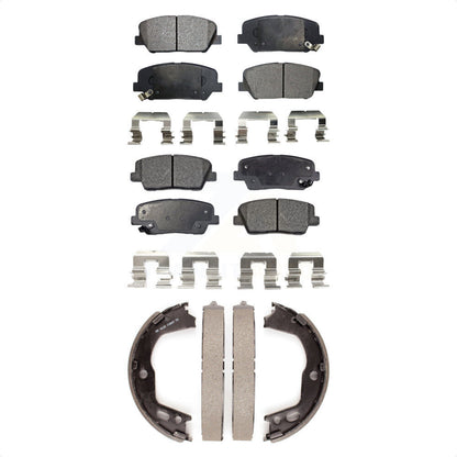 Plaquettes de frein semi-métalliques avant et arrière et Kit de chaussures de stationnement pour Hyundai Genesis Coup