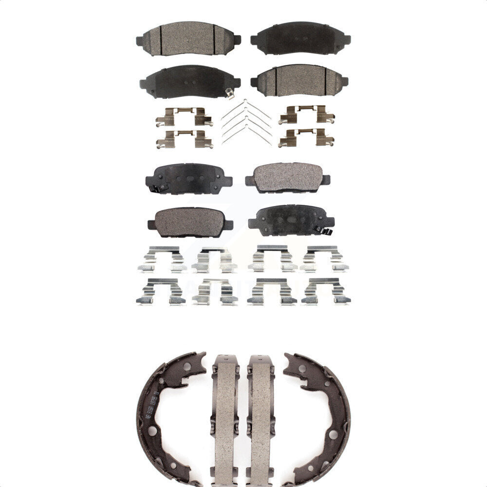 Kit de plaquettes de frein et chaussures de stationnement semi-métalliques avant et arrière, pour Nissan LEAF