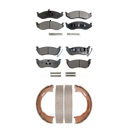 Kit de plaquettes de frein et chaussures de stationnement semi-métalliques avant et arrière, pour Jeep Wrangler TJ