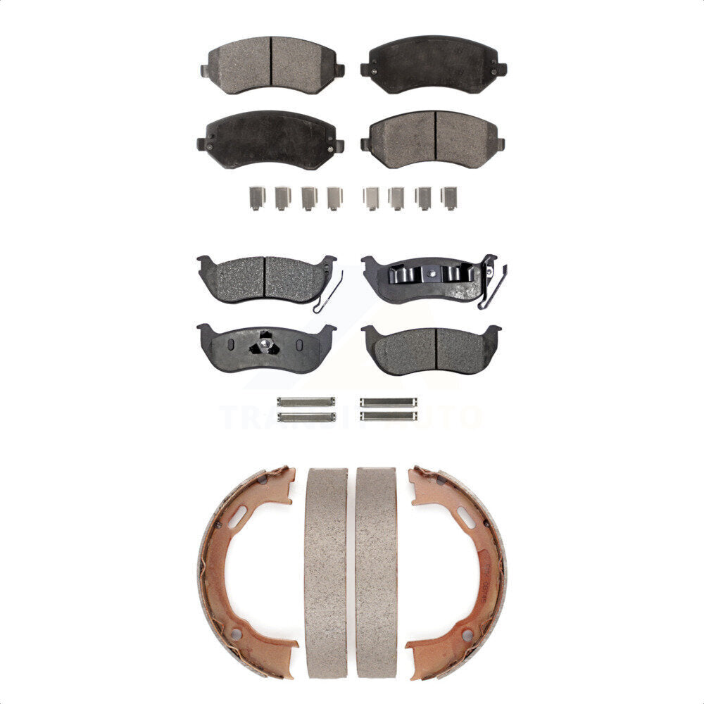 Kit de plaquettes de frein semi-métalliques avant et arrière, chaussures de stationnement pour Jeep Libert 2003 – 2007